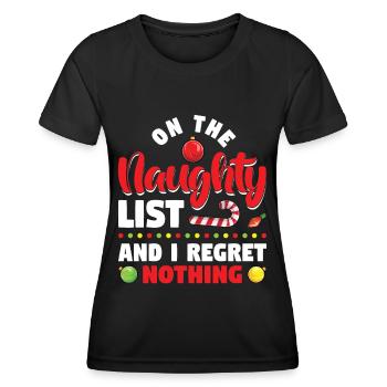 Sur la liste des vilains et je n’ai aucun regret - T-shirt sport Femme - noir - Devant - AI Model Female 172 light (172cm)