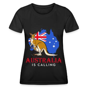 L’Australie appelle les kangourous mignons de l’outback - T-shirt sport Femme - noir - Devant - AI Model Female 172 light (172cm)