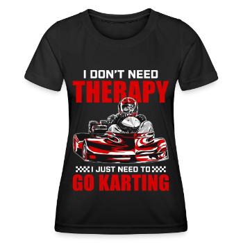Go-Kart Therapy Race Go-Kart Race Track Rennfa - Women's Functional T-Shirt - black - Front - AI Model Female 172 light (172cm)