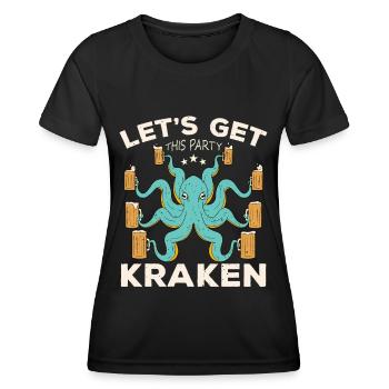 Octopus Octopus Sea Tentacle Octopus Octopus Octopus - Women's Functional T-Shirt - black - Front - AI Model Female 172 light (172cm)