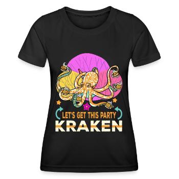 Octopus Octopus Sea Tentacle Octopus Octopus Octopus - Women's Functional T-Shirt - black - Front - AI Model Female 172 light (172cm)