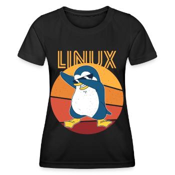 Linux Admin Cool Penguin Nerd Informatics - T-shirt sport Femme - noir - Devant - AI Model Female 172 light (172cm)