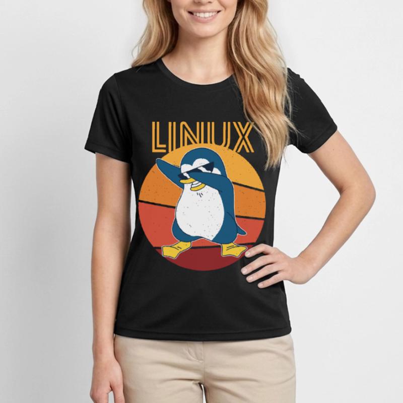 Linux Admin Cool Penguin Nerd Informatics T-shirt sport Femme