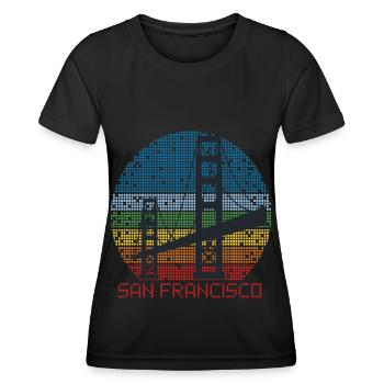 Golden Gate Bridge San Francisco Souvenir Californie - T-shirt sport Femme - noir - Devant - AI Model Female 172 light (172cm)