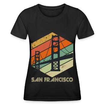 San Francisco Souvenir Californie Golden Gate Bri - T-shirt sport Femme - noir - Devant - AI Model Female 172 light (172cm)