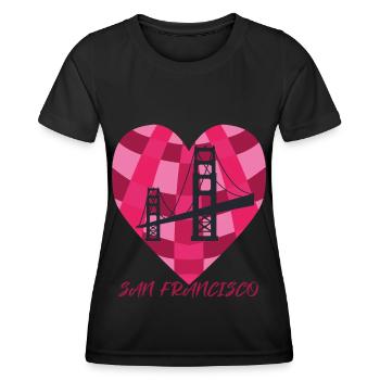 J’adore les souvenirs Golden Gate Brid de San Francisco - T-shirt sport Femme - noir - Devant - AI Model Female 172 light (172cm)