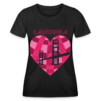 San Francisco Heart Golden Gate Bridge Love Caliph - Women's Functional T-Shirt - black - Front - AI Model Female 172 light (172cm)