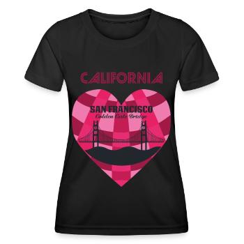 California Retro San Francisco Golden Gate Bridge - T-shirt sport Femme - noir - Devant - AI Model Female 172 light (172cm)