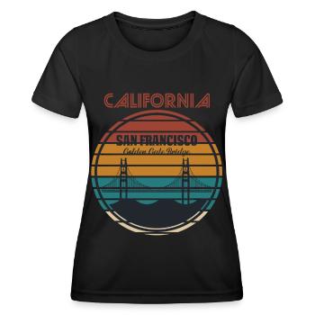 Californie Amour San Francisco Coeur Golden Gate B - T-shirt sport Femme - noir - Devant - AI Model Female 172 light (172cm)