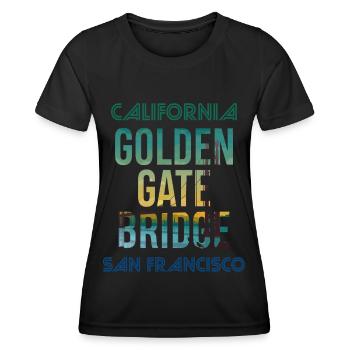 Golden Gate Bridge Souvenir San Francisco Tour à - T-shirt sport Femme - noir - Devant - AI Model Female 172 light (172cm)