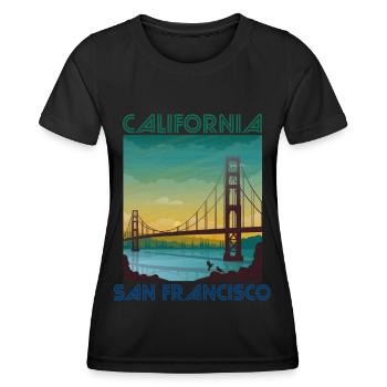 Californie San Francisco vacances Golden Gate Brid - T-shirt sport Femme - noir - Devant - AI Model Female 172 light (172cm)