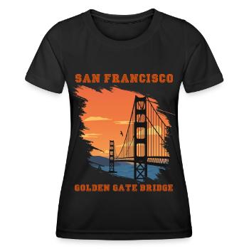 Golden Gate Bridge San Francisco Souvenir Californie - T-shirt sport Femme - noir - Devant - AI Model Female 172 light (172cm)