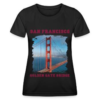 Golden Gate Bridge Souvenir San Francisco Californie - T-shirt sport Femme - noir - Devant - AI Model Female 172 light (172cm)
