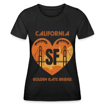 Golden Gate Bridge en Californie San Francisco Sun - T-shirt sport Femme - noir - Devant - AI Model Female 172 light (172cm)