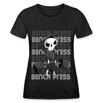 Death Bench Press Workout Motivation Deadlift Gym - Women's Functional T-Shirt - black - Front - AI Model Female 172 light (172cm)