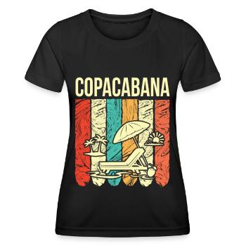 Copacabana Vacances Rio Palms Summer Beach Sun B - T-shirt sport Femme - noir - Devant - AI Model Female 172 light (172cm)