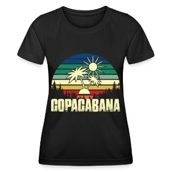 Rio Beach Copacabana Holiday Palms Summer Sun Bra - T-shirt sport Femme - noir - Devant - AI Model Female 172 light (172cm)