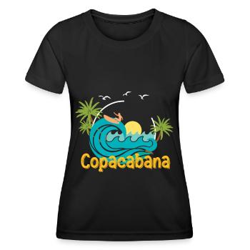 Vacances en bord de mer Copacabana Palms Summer Waves Brasi - T-shirt sport Femme - noir - Devant - AI Model Female 172 light (172cm)