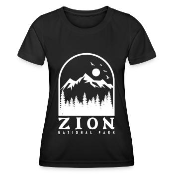 Parc national de Zion Utah Randonnée Camping en plein air - T-shirt sport Femme - noir - Devant - AI Model Female 172 light (172cm)