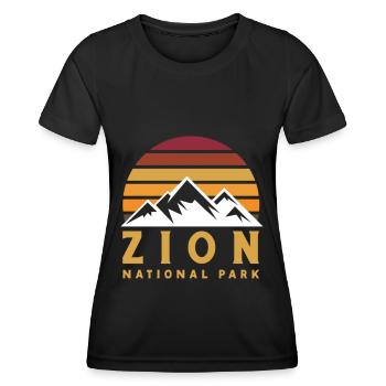 Parc national de Zion Utah Randonnée Camping en plein air - T-shirt sport Femme - noir - Devant - AI Model Female 172 light (172cm)