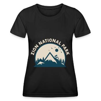Parc national de Zion Utah Randonnée Camping en plein air - T-shirt sport Femme - noir - Devant - AI Model Female 172 light (172cm)