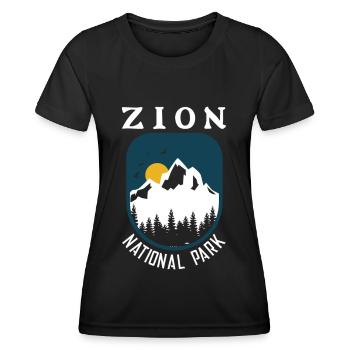 Parc national de Zion Utah Randonnée Camping en plein air - T-shirt sport Femme - noir - Devant - AI Model Female 172 light (172cm)