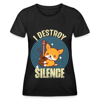 Guitar Destroy Silence Netter Fox-Gitarrist Rockgi - Frauen Funktions-T-Shirt - Schwarz - Vorne - AI Model Female 172 light (172cm)