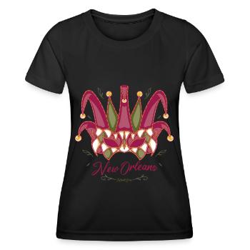 Carnaval Nouvelle-Orléans Souvenir Bourbon Street Louis - T-shirt sport Femme - noir - Devant - AI Model Female 172 light (172cm)