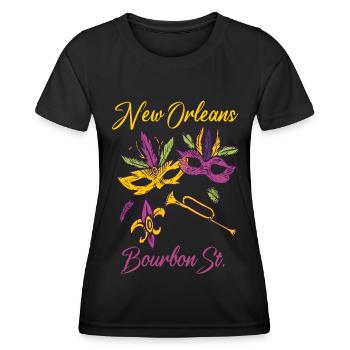 Français Bourbon souvenir du carnaval de la Nouvelle-Orléans - T-shirt sport Femme - noir - Devant - AI Model Female 172 light (172cm)