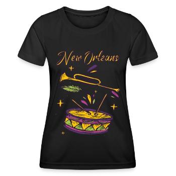 New Orleans Bourbon Street Mardi Gras French Quart - Women's Functional T-Shirt - black - Front - AI Model Female 172 light (172cm)