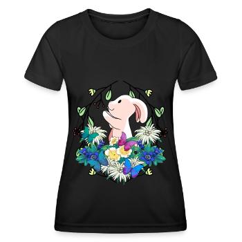 Début du printemps Lapin de Pâques Nature - T-shirt sport Femme - noir - Devant - AI Model Female 172 light (172cm)