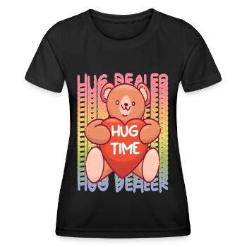 Teddy Hug Dealer Arc-en-ciel Mignon Teddy Bear Hug Time - T-shirt sport Femme - noir - Devant - AI Model Female 172 light (172cm)