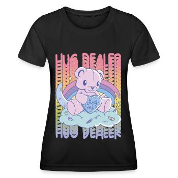 Hug Me Cute Teddy Rainbow Love Hug Dealer Cute Ted - Frauen Funktions-T-Shirt - Schwarz - Vorne - AI Model Female 172 light (172cm)