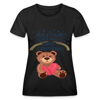 Teddy Broken Heart Teddy Bear Better Things are co - Frauen Funktions-T-Shirt - Schwarz - Vorne - AI Model Female 172 light (172cm)