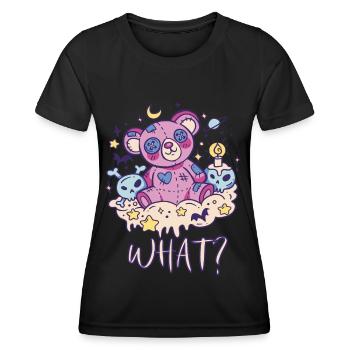 Lustiger Teddy-Schädel-Albtraum, was? Mörderischer - Frauen Funktions-T-Shirt - Schwarz - Vorne - AI Model Female 172 light (172cm)