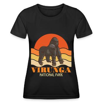 Virunga-Parc National-Congo-Gorille-Safari-Afrique-S - T-shirt sport Femme - noir - Devant - AI Model Female 172 light (172cm)