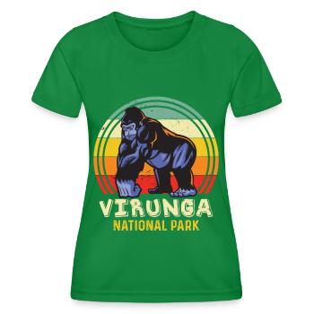 Parc National des Virunga Congo Safari Gorille Afrique S - T-shirt sport Femme - vert - Devant - AI Model Female 172 dark (172cm)