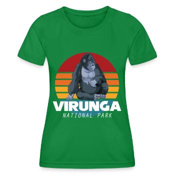 Parc National des Virunga Safari Gorille Souvenir Afrik - T-shirt sport Femme - vert - Devant - AI Model Female 172 dark (172cm)