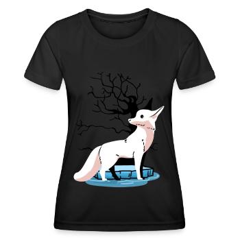Faune Arctique Pôle Nord Renards Renards Enfants Polaires - T-shirt sport Femme - noir - Devant - AI Model Female 172 light (172cm)