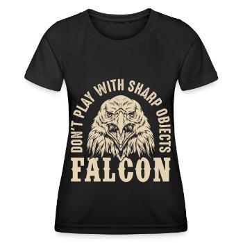 Falcon Sharp objects Falconry Eagle Goshawk Falk - Women's Functional T-Shirt - black - Front - AI Model Female 172 light (172cm)