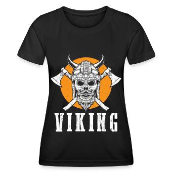 Viking Warrior Skull Axe Valhalla Warriors Myt - T-shirt sport Femme - noir - Devant - AI Model Female 172 light (172cm)