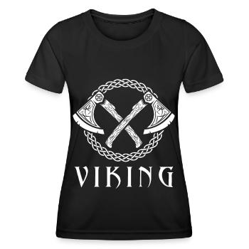 Viking Axe Warrior Valhalla Warriors Mythology - Women's Functional T-Shirt - black - Front - AI Model Female 172 light (172cm)