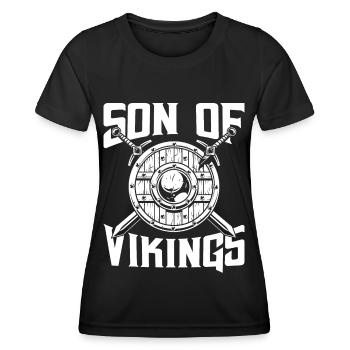 Sohn des Wikingers Axtkrieger Walhalla Warriors My - Frauen Funktions-T-Shirt - Schwarz - Vorne - AI Model Female 172 light (172cm)