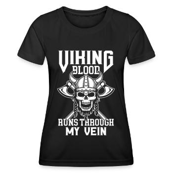 Viking Blood Warrior Hache Valhalla Warriors Mythol - T-shirt sport Femme - noir - Devant - AI Model Female 172 light (172cm)