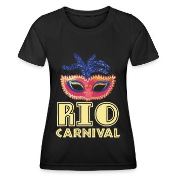 Carnaval de Rio de Janeiro Carnaval de Rio de Janeiro Masque Brasili - T-shirt sport Femme - noir - Devant - AI Model Female 172 light (172cm)
