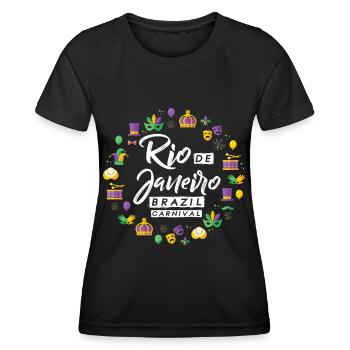Rio Karneval Rio de Janeiro Feier in Brasilien - Frauen Funktions-T-Shirt - Schwarz - Vorne - AI Model Female 172 light (172cm)