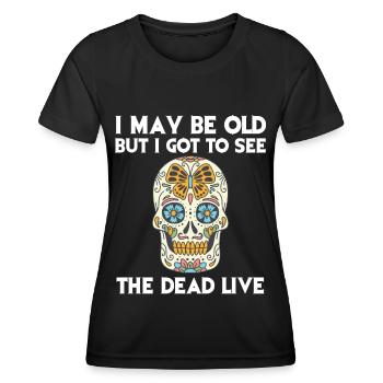 Skull Dead Sugar Skull Woman Day of the Dead - Women's Functional T-Shirt - black - Front - AI Model Female 172 light (172cm)