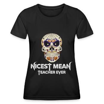 Mort Sourire Sucre Crâne Jour des Morts Los Muerto - T-shirt sport Femme - noir - Devant - AI Model Female 172 light (172cm)