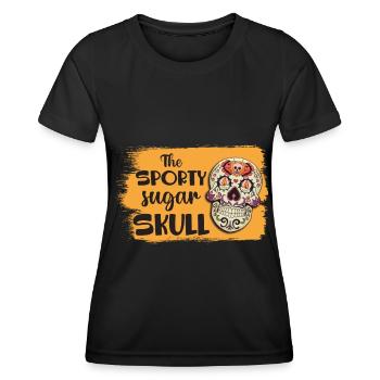 Crâne de sucre Crâne Jour de la mort des morts - T-shirt sport Femme - noir - Devant - AI Model Female 172 light (172cm)