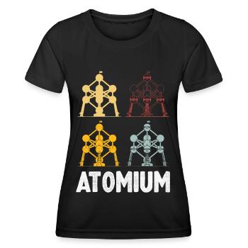 Noyau atomique de l’Atomium de Bruxelles Physics Science - T-shirt sport Femme - noir - Devant - AI Model Female 172 light (172cm)
